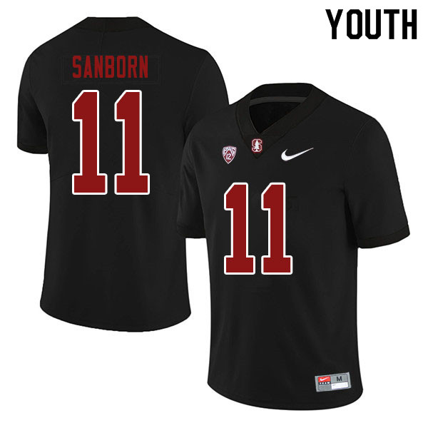 Youth #11 Ryan Sanborn Stanford Cardinal College Football Jerseys Sale-Black - Click Image to Close